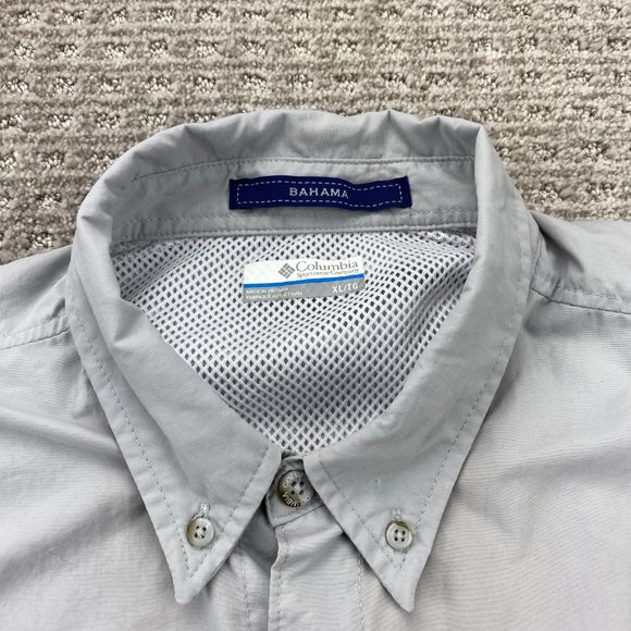Columbia PFG Bahama OMNI-SHADE Shirt Men Extra Large XL Gray Button Down Outdoor - Picture 5 of 14